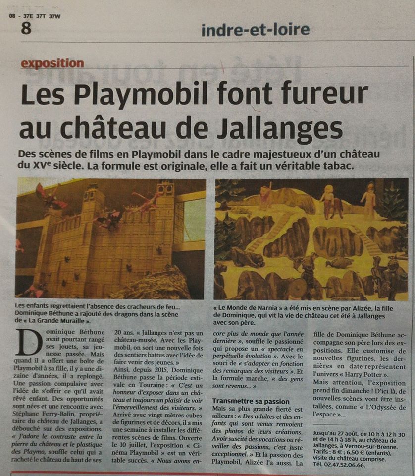 Article presse nouvelle republique playmobil jallanges dominique bethune